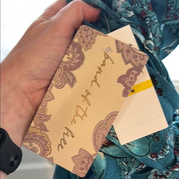 NWT Band of the Free Elegant Teal Floral Slip Spaghetti Strap Dress Size Medium - Picture 7 of 7